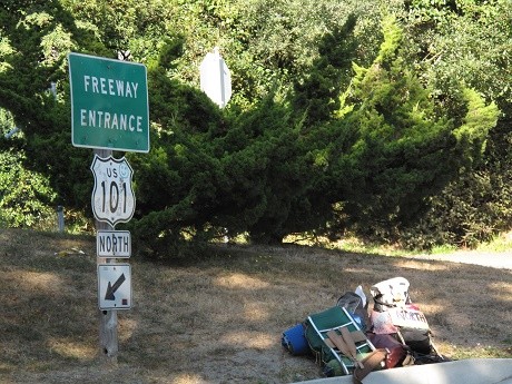 שלט דרכים על כביש 101 בקליפורניה, ארה"ב