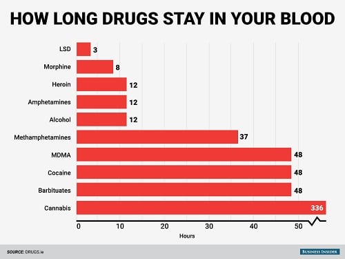 טבלת נתונים: כמה זמן מחזיקים סמים שונים בגוף?