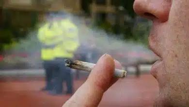 אדם מעשן ג'וינט קנאביס מול שוטרים (מתוך מדריך: שוטר תפס אתכם עם ג'וינט? מה עושים ומה לא)
