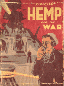 היו זמנים - כרזה מתקופת מלחמת העולם השניה הקוראת לאזרחי ארה"ב לגדל קנאביס
