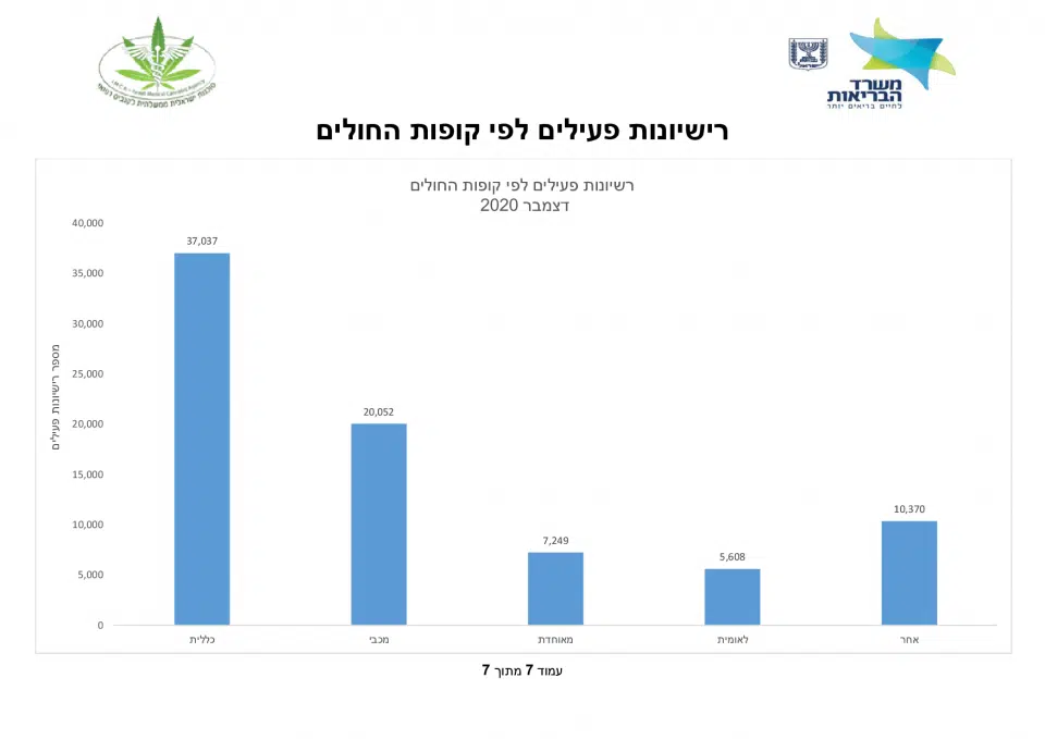 תמונת מצב דצמבר 2020 - נתוני מטופלי קנאביס רפואי ישראל (מקור: משרד הבריאות)