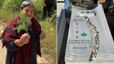 סבתא גיטה והקבר עם עלה הקנאביס